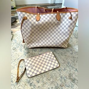 Louis Vuitton Neverfull Bag White and pink